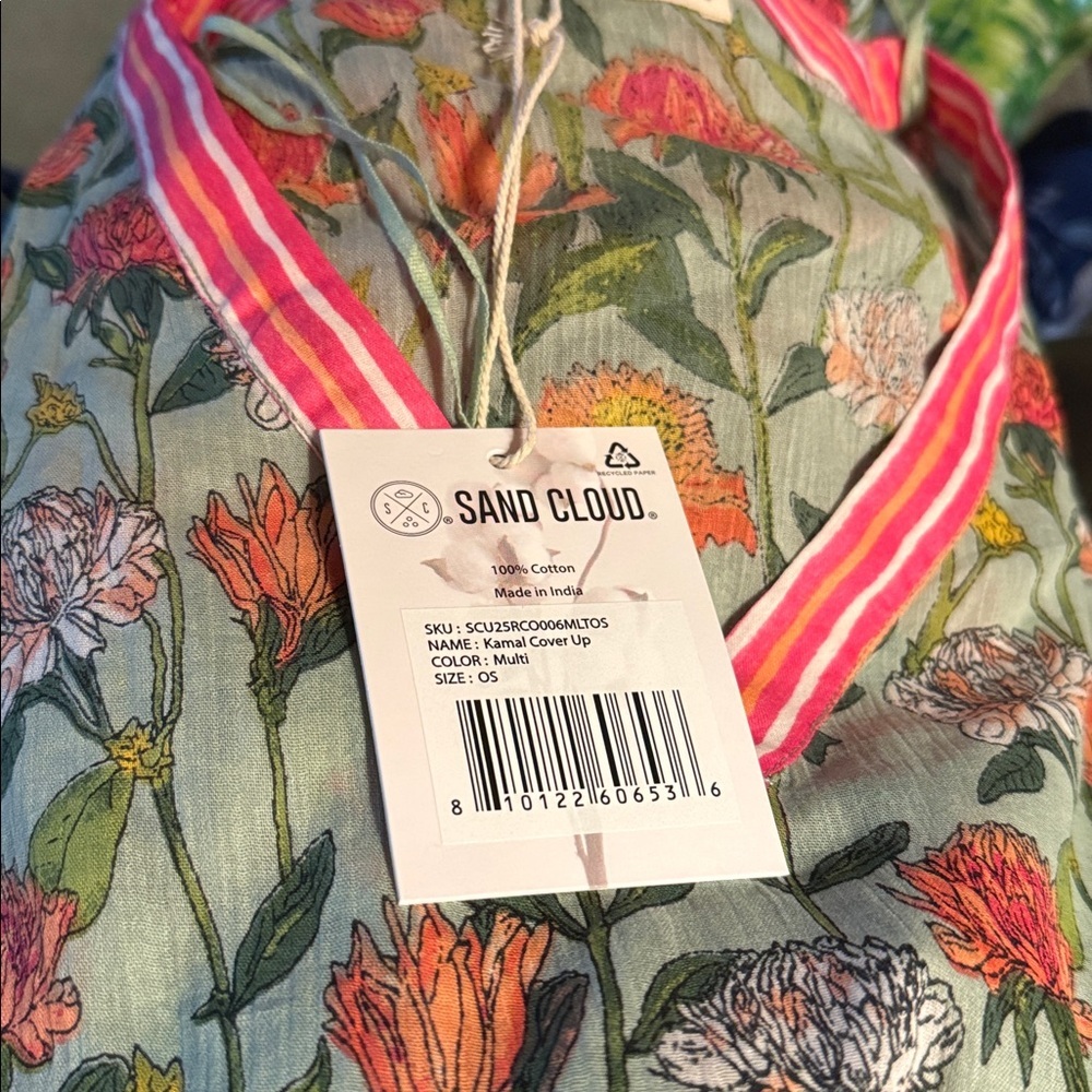 NWT Sand Cloud Coverup Kamal kaftan swim cover resort vacation OSFM - Picture 3 of 3
